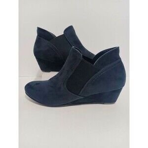 Croft & Barrow Navy Blue Ankle Boots Fayx Suede Women's Sz 8.5